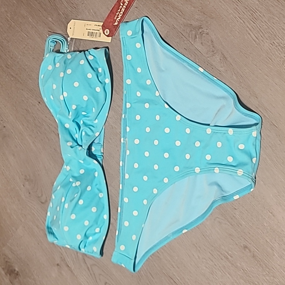 A2. Blue polka dot bikini
